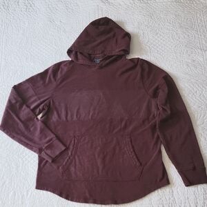 Abercrombie & Fitch Mens Burgundy Lightwwight Hoodie w/ Kangaroo Pocket